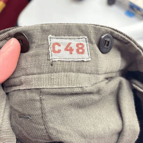 Genuine 1942 WW2 Swedish Army Crown Wool Military Cargo Pants 30x27 Two Tone - Picture 1 of 6